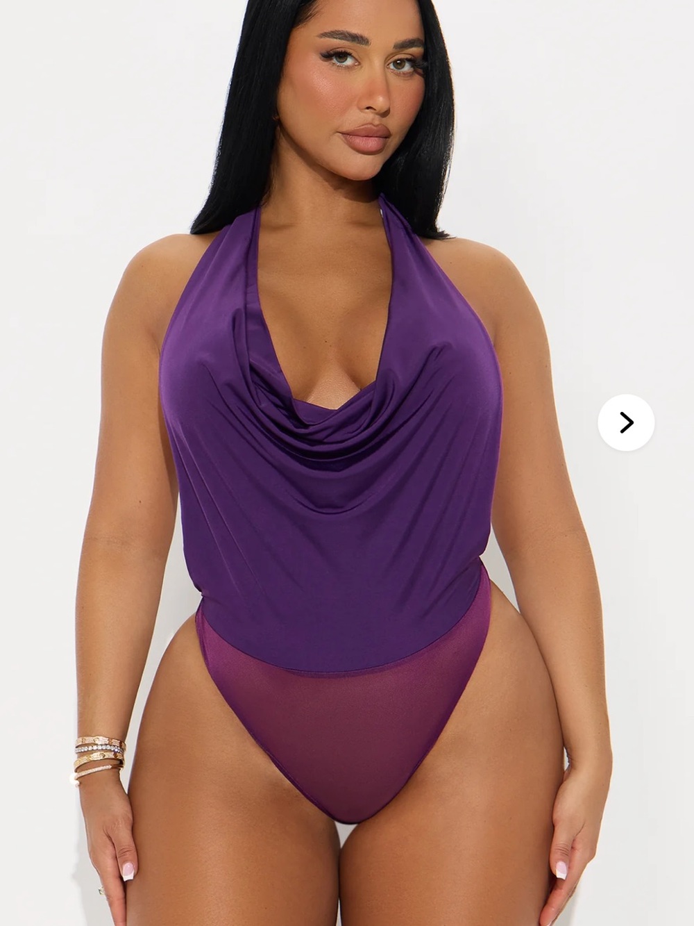 Purple Cowl Neck One-Piece Bodysuit nwt Plus Sz 2X NWT
